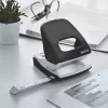 Leitz perforadora WOW 5008 metal 2 taladros / 30 hojas, 30 hojas, negro, blanco, metal, 8 cm, 5,5 mm, A4, A5, A6, folio, cuartilla US, 8 x 8 x 8 cm