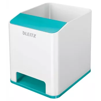 Leitz portalápices Sound WOW, azul, blanco, poliestireno (PS), 90 mm, 101 mm, 100 mm, 140 g