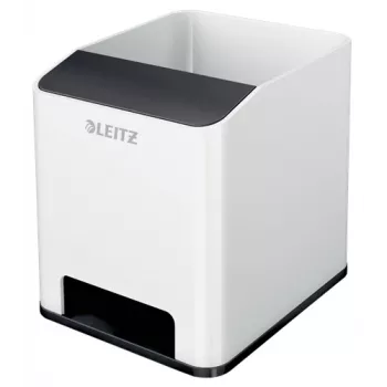 Leitz portalápices Sound WOW, negro, blanco, poliestireno, 90 mm, 101 mm, 100 mm, 140 g