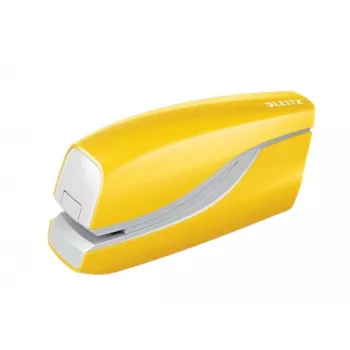 Leitz grapadora eléctrica WOW 5566, 10 hojas, frontal, 1 cm, plástico, amarillo, batería