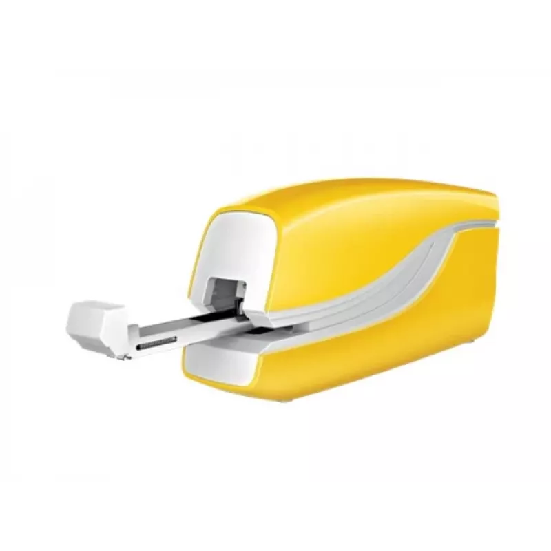 Leitz grapadora eléctrica WOW 5566, 10 hojas, frontal, 1 cm, plástico, amarillo, batería