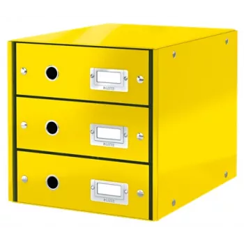 Leitz cajonera Click & Store WOW (3 cajones), amarillo, cartón, 2,21 kg, 1 ud.