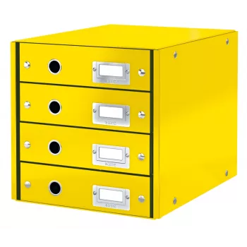 Leitz cajonera Click & Store WOW (4 cajones), amarillo, cartón, 286 mm, 282 mm, 2,49 kg, Alemania