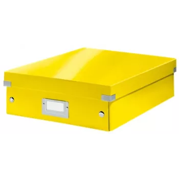 Leitz caja organizadora mediana Click & Store WOW, caja de almacenamiento, amarillo, rectangular, cartón, monocromático, interior