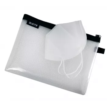 Leitz bolsa de viaje resistente al agua WOW Medium, unisex, bolsa de accesorios, mediana, cremallera, resistente al agua, negro