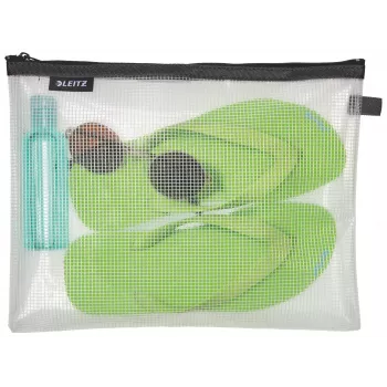 Leitz bolsa de viaje resistente al agua WOW Large, unisex, bolsa de accesorios, grande, cremallera, resistente al agua, negro