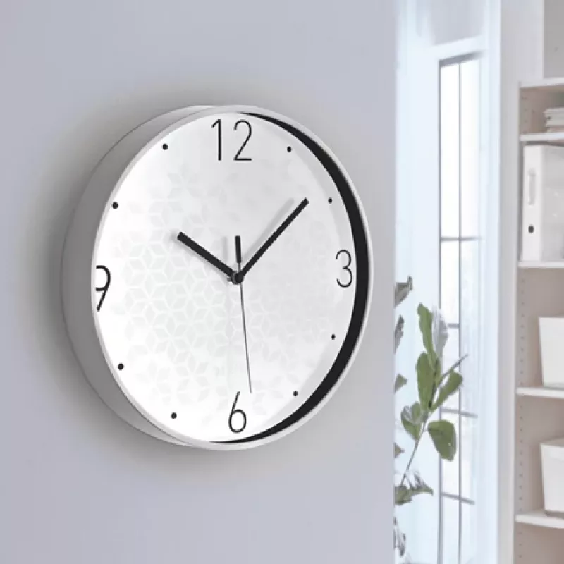 Leitz reloj de pared (silencioso) WOW, redondo, blanco, 290 mm, 43 mm, 290 mm, 550 g
