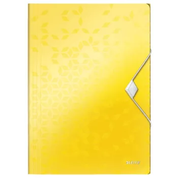 Leitz Carpeta de 3 solapas WOW PP A4, carpeta de presentación, A4, polipropileno (PP), amarillo, vertical, 150 hojas