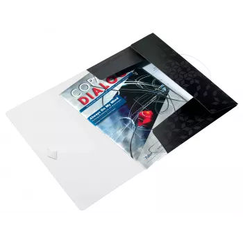 Leitz Carpeta de 3 solapas WOW PP A4, carpeta de solapas, A4, polipropileno (PP), negro, horizontal/vertical, 150 hojas