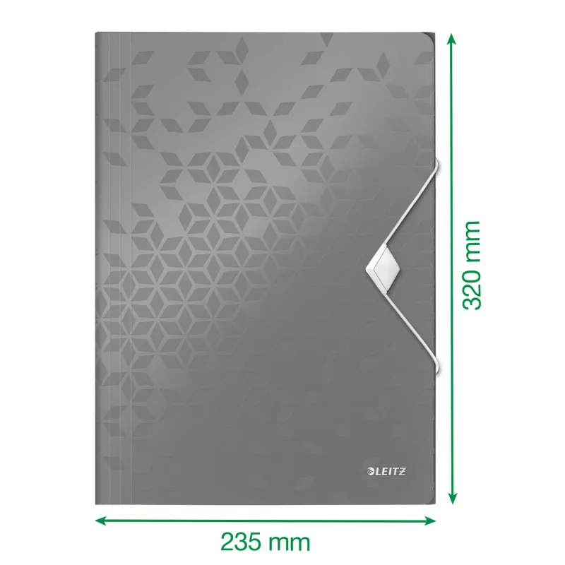 Leitz Carpeta de 3 solapas WOW PP A4, carpeta de solapas, A4, polipropileno (PP), negro, horizontal/vertical, 150 hojas