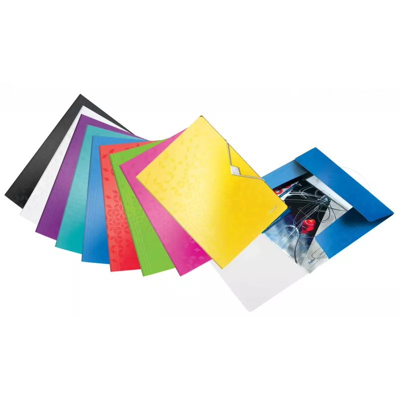 Leitz Carpeta de 3 solapas WOW PP A4, carpeta de solapas, A4, polipropileno (PP), negro, horizontal/vertical, 150 hojas