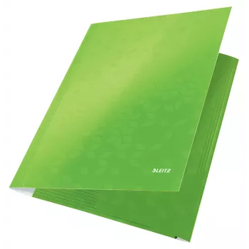 Leitz Carpeta de 3 solapas WOW cartón/POB A4, carpeta manila, A4, polipropileno (PP), verde, 250 hojas, 80 g/m²