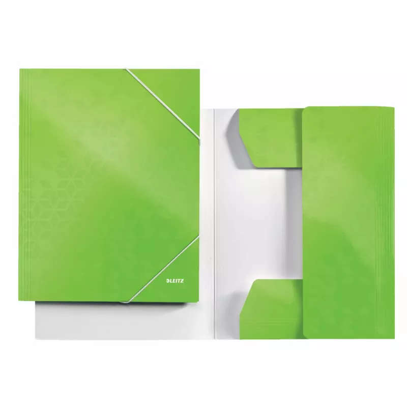 Leitz Carpeta de 3 solapas WOW cartón/POB A4, carpeta manila, A4, polipropileno (PP), verde, 250 hojas, 80 g/m²