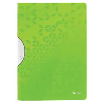 Leitz Carpeta con pinza ColorClip WOW A4 PP, carpeta de presentación, A4, polipropileno (PP), verde, brillante, 30 hojas