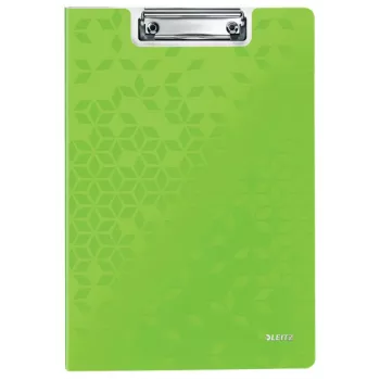 Leitz Tabla con pinza con tapa WOW, A4, polyfoam, verde, 75 hojas, 1 bolsillo, 230 mm