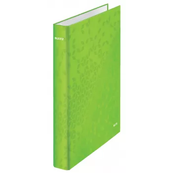 Leitz Archivo de anillas WOW laminado A4+ 2DR/25 mm, A4+, anilla D, cartón, verde, 250 hojas, 80 g/m²