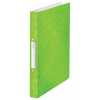 Leitz Archivo de anillas WOW PP A4 2RR/25 mm, A4, anilla redonda, polipropileno (PP), verde, 190 hojas, 80 g/m²