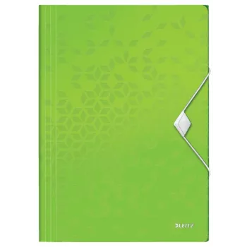 Leitz Carpeta de 3 solapas WOW PP A4, A4, polipropileno (PP), verde, vertical, 150 hojas, 80 g/m²