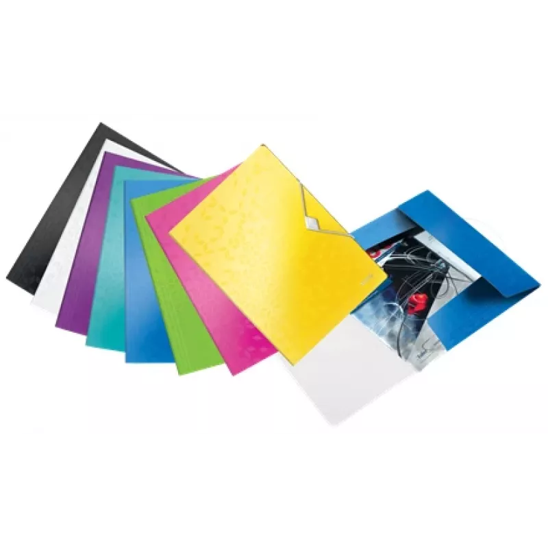 Leitz Carpeta de 3 solapas WOW PP A4, A4, polipropileno (PP), verde, vertical, 150 hojas, 80 g/m²