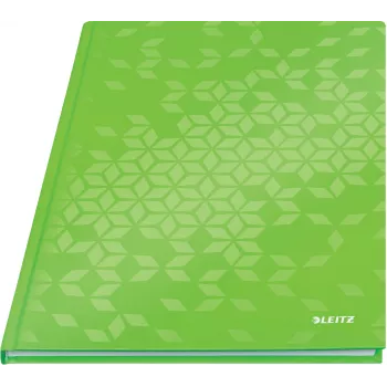 Leitz Cuaderno WOW A4 cuadriculado con tapa dura 90 g/m², 80 hojas, estampado, verde, A4, 80 hojas, 80 g/m², papel cuadriculado