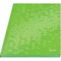 Leitz Cuaderno WOW A4 cuadriculado con tapa dura 90 g/m², 80 hojas, estampado, verde, A4, 80 hojas, 80 g/m², papel cuadriculado