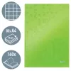 Leitz Cuaderno WOW A4 cuadriculado con tapa dura 90 g/m², 80 hojas, estampado, verde, A4, 80 hojas, 80 g/m², papel cuadriculado
