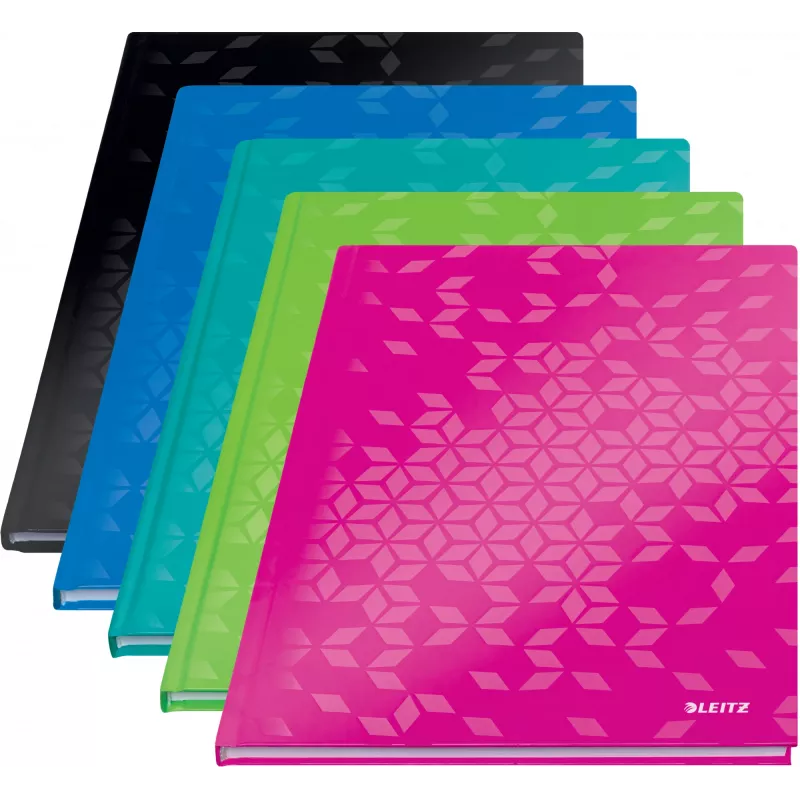 Leitz Cuaderno WOW A4 cuadriculado con tapa dura 90 g/m², 80 hojas, estampado, verde, A4, 80 hojas, 80 g/m², papel cuadriculado