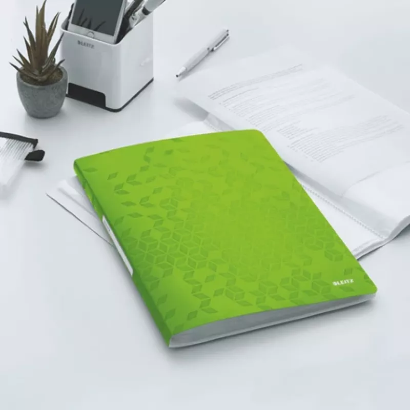Leitz Libro de fundas WOW PP 40 fundas, verde, polipropileno (PP), 40 fundas, 40 hojas, vertical, A4