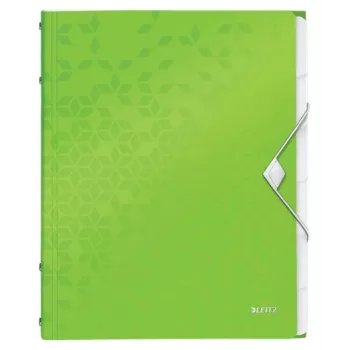 Leitz Libro separador WOW PP 6 pestañas, archivo convencional, A4, polipropileno (PP), verde, brillante, 200 hojas