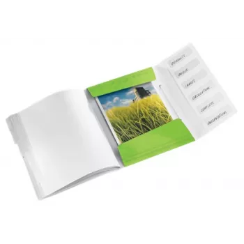Leitz Libro separador WOW PP 6 pestañas, archivo convencional, A4, polipropileno (PP), verde, brillante, 200 hojas