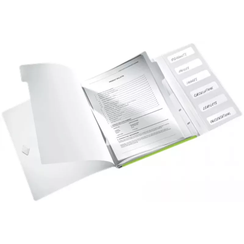 Leitz Libro separador WOW PP 6 pestañas, archivo convencional, A4, polipropileno (PP), verde, brillante, 200 hojas
