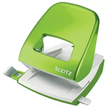 Leitz Perforadora WOW 5008 metal 2 taladros / 30 hojas, 30 hojas, verde, metal, plástico, 8 cm, 5,5 mm, A4, A5, A6, folio, US quart, 8 x 8 x 8 cm