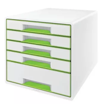 Leitz WOW Cube cajonera de 5 cajones, 5 cajones, plástico, 270 mm, 287 mm, 363 mm, 3,59 kg