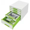 Leitz WOW Cube cajonera de 5 cajones, 5 cajones, plástico, 270 mm, 287 mm, 363 mm, 3,59 kg