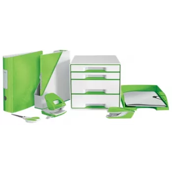 Leitz Bandeja de documentos WOW, plástico, verde, A4, 242 x 330 x 60 mm, 255 mm, 70 mm