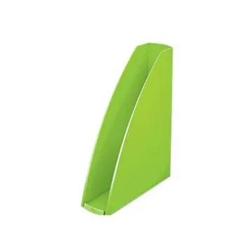 Leitz Caja de revistas WOW, verde, plástico, A4, 75 mm, 258 mm, 312 mm