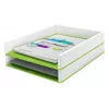 Leitz Bandeja de documentos WOW bicolor, plástico, verde, blanco, A4, A4, 267 mm, 336 mm