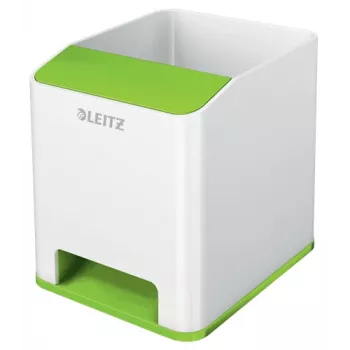 Leitz Portalápices Sound WOW, verde, blanco, poliestireno (PS), 90 mm, 100 mm, 101 mm, 140 g