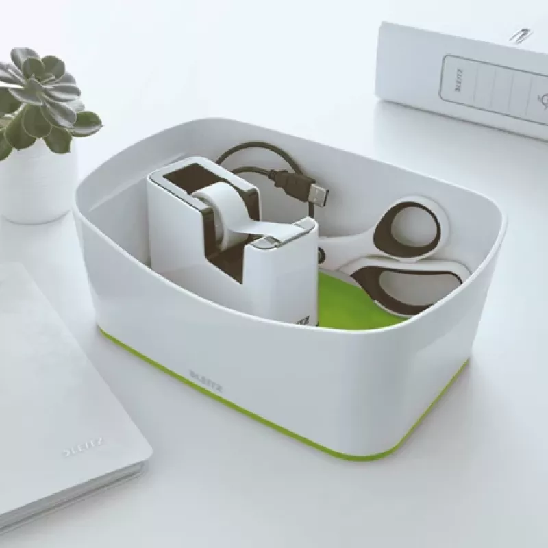 Leitz WOW Portacintas adhesivas, 1,9 cm, 33 m, poliestireno (PS), verde, blanco, 51 mm, 126 mm