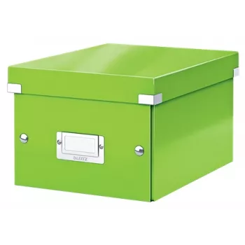 Leitz Click & Store WOW Caja de almacenamiento pequeña, caja de almacenamiento, verde, rectangular, cartón, monocromático, interior