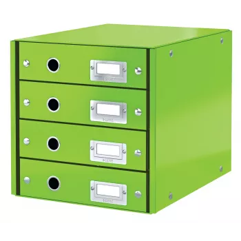 Leitz Click & Store WOW Cajonera (4 cajones), verde, cartón, 286 mm, 356 mm, 282 mm