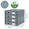 Leitz Click & Store WOW Cajonera (4 cajones), verde, cartón, 286 mm, 356 mm, 282 mm
