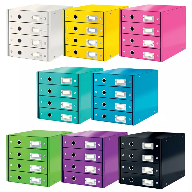 Leitz Click & Store WOW Cajonera (4 cajones), verde, cartón, 286 mm, 356 mm, 282 mm