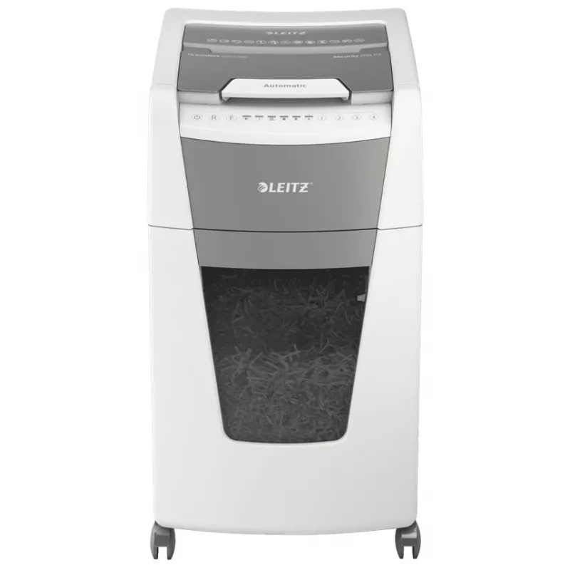 Leitz IQ Autofeed Office 300 Destructora de documentos P5, corte micro, 22 cm, 2 x 15 mm, 60 L, 700 hojas, 55 dB