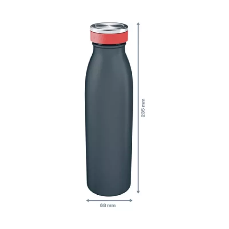 Leitz Cosy Botella térmica 500 ml, negro, acero inoxidable, 68 mm, 68 mm, 235 mm, 280 g