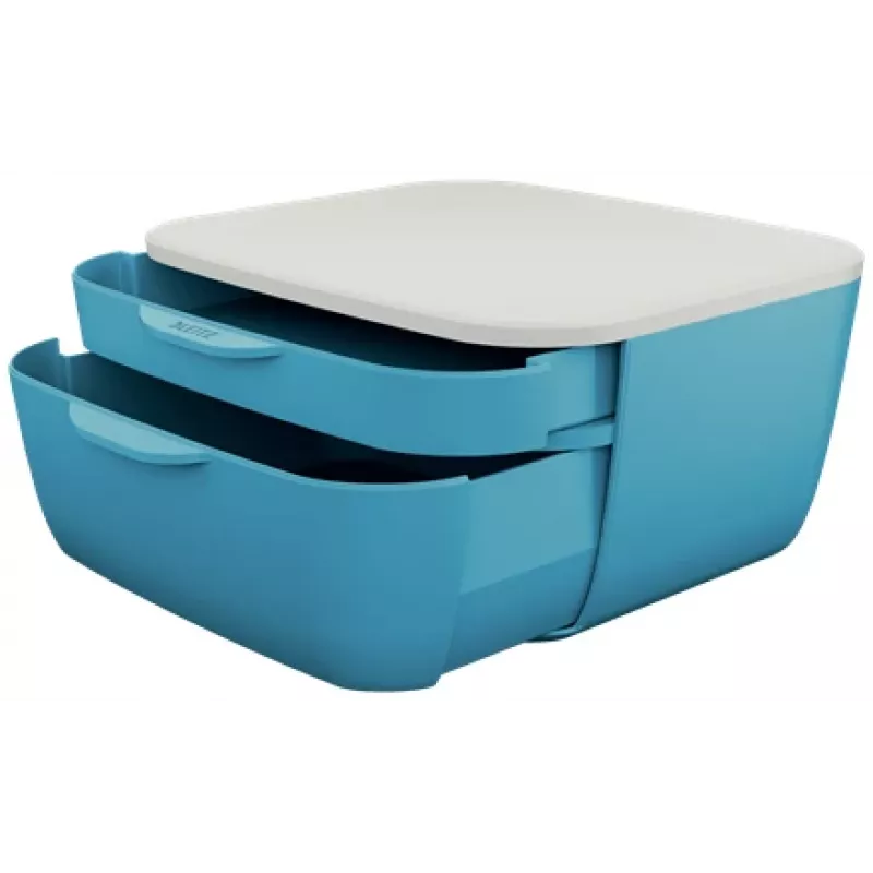 Leitz Cosy Cajonera, 2 cajones, poliestireno (PS), azul, blanco, 1 unidad, 251 mm, 143 mm