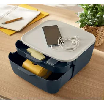 Leitz Cosy Cajonera, 2 cajones, poliestireno (PS), negro, blanco, 1 unidad, 251 mm, 143 mm