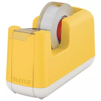 Leitz Cosy Portacintas de sobremesa, 1,9 cm, 33 m, acrilonitrilo butadieno estireno (ABS), amarillo, 75 mm, 56 mm