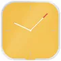 Leitz Cosy Reloj de pared de cristal Silent, cuadrado, amarillo, 300 mm, 300 mm, 40 mm, 1,6 kg