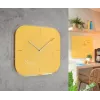 Leitz Cosy Reloj de pared de cristal Silent, cuadrado, amarillo, 300 mm, 300 mm, 40 mm, 1,6 kg